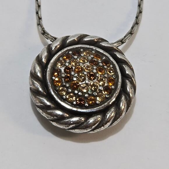 Brighton Mixed Metals TRUST YOUR JOURNEY Crystal Jeweled Reversible Necklace - Picture 2 of 7